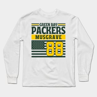 Green Bay Packers Musgrave 88 American Flag Football Long Sleeve T-Shirt